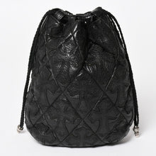 画像をギャラリービューアに読み込む, 極美品 CHROME HEARTS クロムハーツ DRW STRNG SACK CRS PATCH ドローストリング サック 巾着 38パッチ レザー シルバー925 中古 4a004437