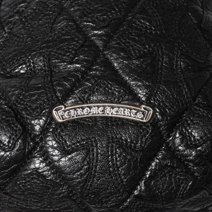 極美品 CHROME HEARTS クロムハーツ DRW STRNG SACK CRS PATCH ドローストリング サック 巾着 38パッチ レザー シルバー925 中古 4a004437