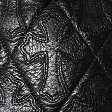 画像をギャラリービューアに読み込む, 極美品 CHROME HEARTS クロムハーツ DRW STRNG SACK CRS PATCH ドローストリング サック 巾着 38パッチ レザー シルバー925 中古 4a004437