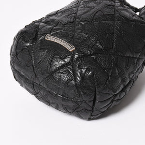 極美品 CHROME HEARTS クロムハーツ DRW STRNG SACK CRS PATCH ドローストリング サック 巾着 38パッチ レザー シルバー925 中古 4a004437