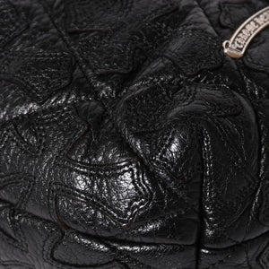 極美品 CHROME HEARTS クロムハーツ DRW STRNG SACK CRS PATCH ドローストリング サック 巾着 38パッチ レザー シルバー925 中古 4a004437