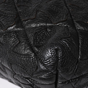 極美品 CHROME HEARTS クロムハーツ DRW STRNG SACK CRS PATCH ドローストリング サック 巾着 38パッチ レザー シルバー925 中古 4a004437