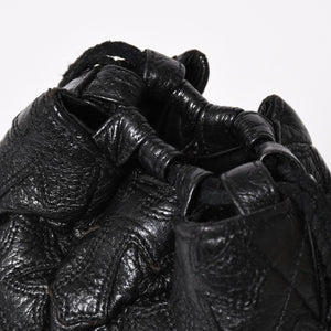極美品 CHROME HEARTS クロムハーツ DRW STRNG SACK CRS PATCH ドローストリング サック 巾着 38パッチ レザー シルバー925 中古 4a004437