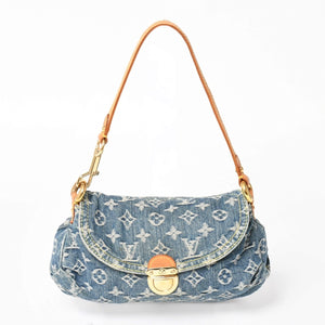 LOUIS VUITTON Mini Pretty One Shoulder Bag M95050 Monogram Denim Indigo Blue Good Condition Used 4a004276