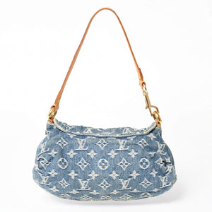 LOUIS VUITTON Mini Pretty One Shoulder Bag M95050 Monogram Denim Indigo Blue Good Condition Used 4a004276