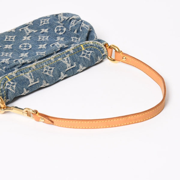 LOUIS VUITTON Mini Pretty One Shoulder Bag M95050 Monogram Denim Indigo Blue Good Condition Used 4a004276
