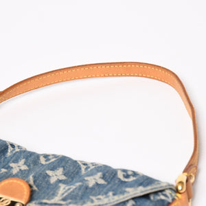 LOUIS VUITTON Mini Pretty One Shoulder Bag M95050 Monogram Denim Indigo Blue Good Condition Used 4a004276