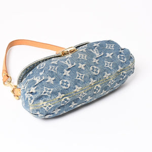 LOUIS VUITTON Mini Pretty One Shoulder Bag M95050 Monogram Denim Indigo Blue Good Condition Used 4a004276