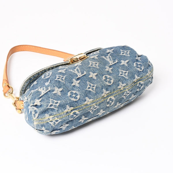 LOUIS VUITTON Mini Pretty One Shoulder Bag M95050 Monogram Denim Indigo Blue Good Condition Used 4a004276