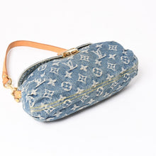 画像をギャラリービューアに読み込む, LOUIS VUITTON ルイヴィトン ミニプリーティ ワンショルダーバッグ M95050 モノグラム デニム インディゴブルー 美品 中古 4a004276