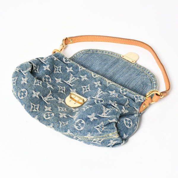 LOUIS VUITTON Mini Pretty One Shoulder Bag M95050 Monogram Denim Indigo Blue Good Condition Used 4a004276