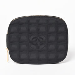 CHANEL New Travel Line Multi Pouch CD Case Accessory Case Black Coco Mark Nylon Jacquard Fabric Gold Hardware Good Condition Used 4a003890