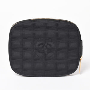 CHANEL New Travel Line Multi Pouch CD Case Accessory Case Black Coco Mark Nylon Jacquard Fabric Gold Hardware Good Condition Used 4a003890