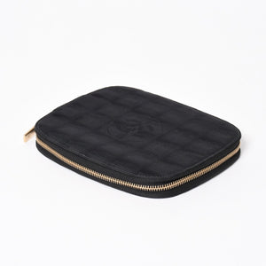 CHANEL New Travel Line Multi Pouch CD Case Accessory Case Black Coco Mark Nylon Jacquard Fabric Gold Hardware Good Condition Used 4a003890
