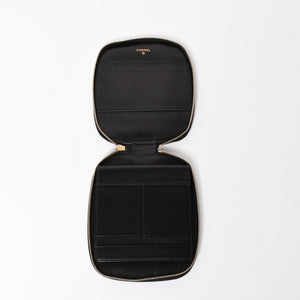 CHANEL New Travel Line Multi Pouch CD Case Accessory Case Black Coco Mark Nylon Jacquard Fabric Gold Hardware Good Condition Used 4a003890
