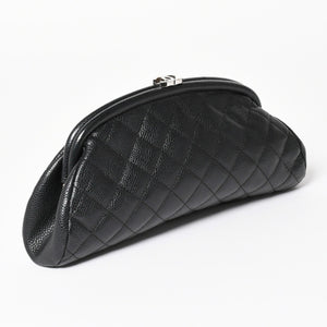 極美品 CHANEL シャネル タイムレス クラシック クラッチバッグ 11番台 ココマーク キャビアスキン キルティング シルバー金具 中古 4a004166