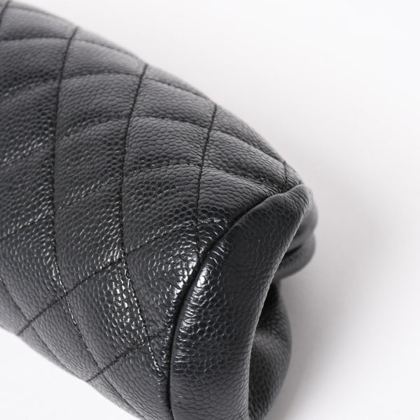 極美品 CHANEL シャネル タイムレス クラシック クラッチバッグ 11番台 ココマーク キャビアスキン キルティング シルバー金具 中古 4a004166