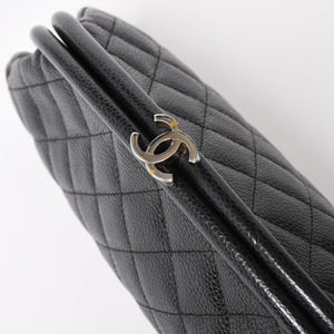極美品 CHANEL シャネル タイムレス クラシック クラッチバッグ 11番台 ココマーク キャビアスキン キルティング シルバー金具 中古 4a004166