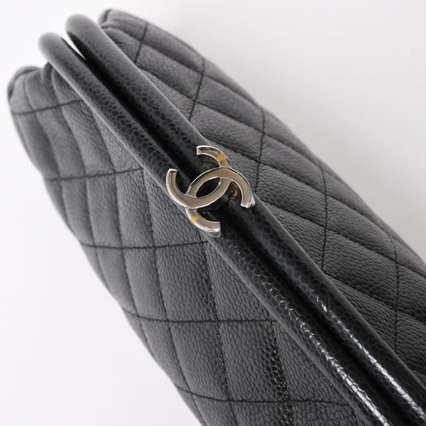 極美品 CHANEL シャネル タイムレス クラシック クラッチバッグ 11番台 ココマーク キャビアスキン キルティング シルバー金具 中古 4a004166