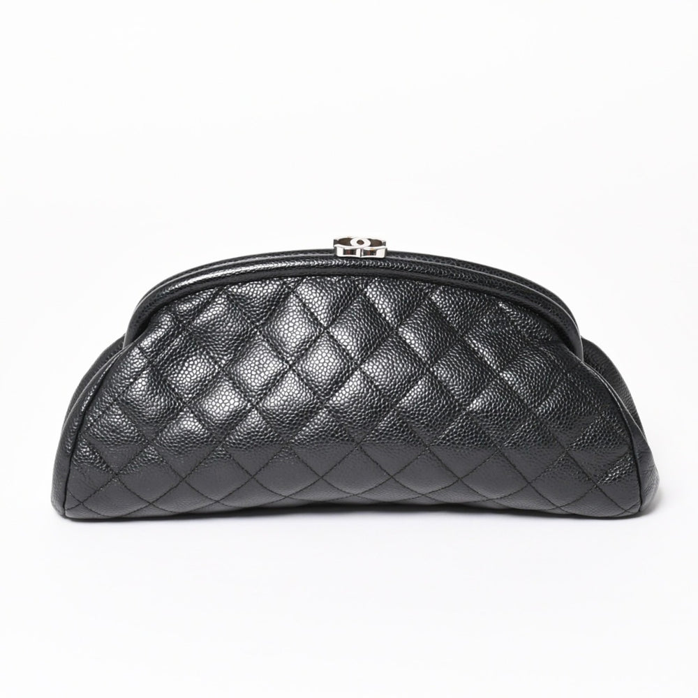 極美品 CHANEL シャネル タイムレス クラシック クラッチバッグ 11番台 ココマーク キャビアスキン キルティング シルバー金具 中古 4a004166