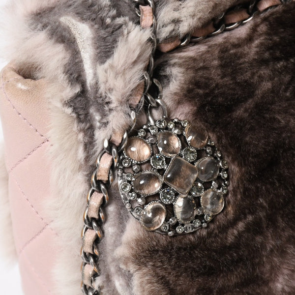 CHANEL シャネル 15AW マトラッセ Sフラップ Wチェーンショルダーバッグ A93054 21番台 ココマーク オリラグファー 美品 中古 4a004243