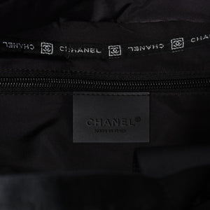 新品同様 CHANEL シャネル スポーツライン ハンドバッグ 9番台 ココマーク ウール ナイロン レザー ネイビー ブラック 中古 4a004383