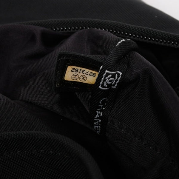 新品同様 CHANEL シャネル スポーツライン ハンドバッグ 9番台 ココマーク ウール ナイロン レザー ネイビー ブラック 中古 4a004383