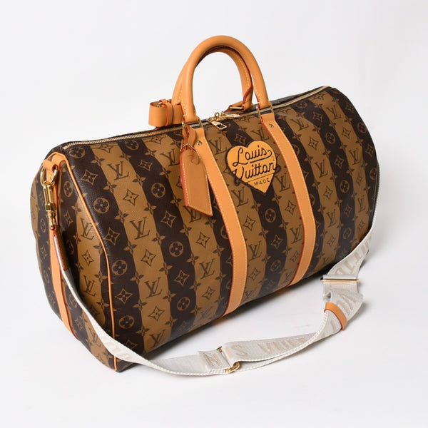 新品同様 LOUIS VUITTON×NIGO ルイヴィトン×ニゴー ボストンバッグ キーポルバンドリエール50 M45967 中古 4a004380
