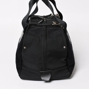 新品同様 CHANEL シャネル スポーツライン ハンドバッグ 9番台 ココマーク ウール ナイロン レザー ネイビー ブラック 中古 4a004383
