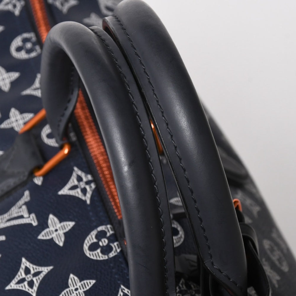Very Good Condition LOUIS VUITTON Boston Bag Keepall 50 Bandouliere Monogram Ink Upside Down M43684 4a004348
