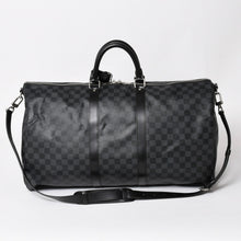 Load image into Gallery viewer, 極美品 ルイヴィトン LOUIS VUITTON キーポル バンドリエール 55 ボストンバッグ ダミエ グラフィット ブラック N41413 中古 4a004350