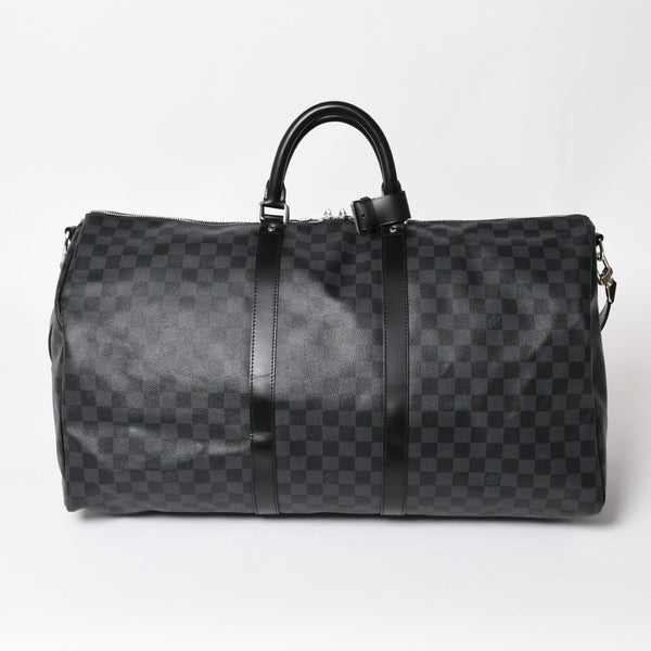 Very Good LOUIS VUITTON Keepall Bandouliere 55 Boston Bag Damier Graphite Black N41413 Used 4a004350