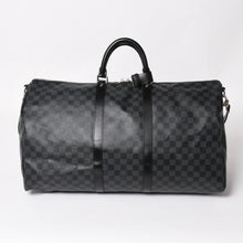 Load image into Gallery viewer, 極美品 ルイヴィトン LOUIS VUITTON キーポル バンドリエール 55 ボストンバッグ ダミエ グラフィット ブラック N41413 中古 4a004350
