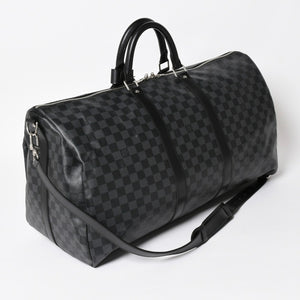 Very Good LOUIS VUITTON Keepall Bandouliere 55 Boston Bag Damier Graphite Black N41413 Used 4a004350