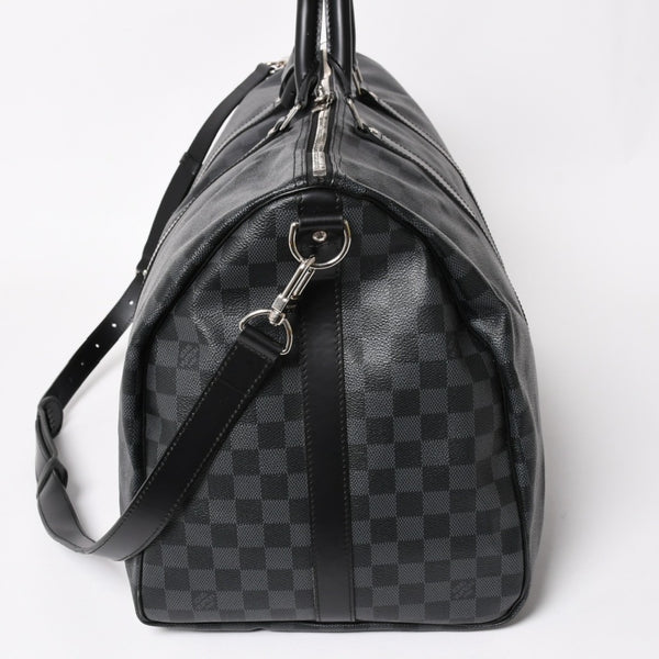 Very Good LOUIS VUITTON Keepall Bandouliere 55 Boston Bag Damier Graphite Black N41413 Used 4a004350