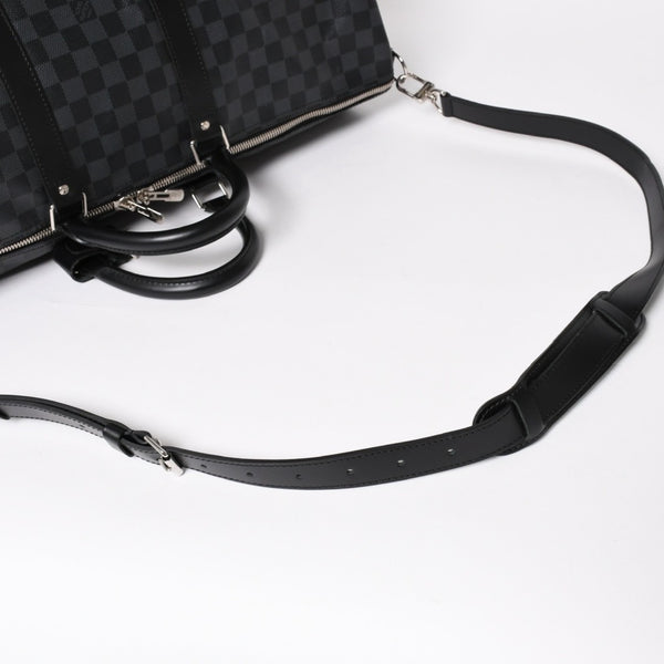 Very Good LOUIS VUITTON Keepall Bandouliere 55 Boston Bag Damier Graphite Black N41413 Used 4a004350