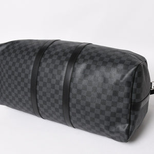 Very Good LOUIS VUITTON Keepall Bandouliere 55 Boston Bag Damier Graphite Black N41413 Used 4a004350
