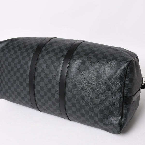Very Good LOUIS VUITTON Keepall Bandouliere 55 Boston Bag Damier Graphite Black N41413 Used 4a004350