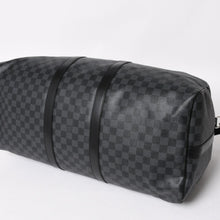 Load image into Gallery viewer, 極美品 ルイヴィトン LOUIS VUITTON キーポル バンドリエール 55 ボストンバッグ ダミエ グラフィット ブラック N41413 中古 4a004350