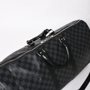 Very Good LOUIS VUITTON Keepall Bandouliere 55 Boston Bag Damier Graphite Black N41413 Used 4a004350