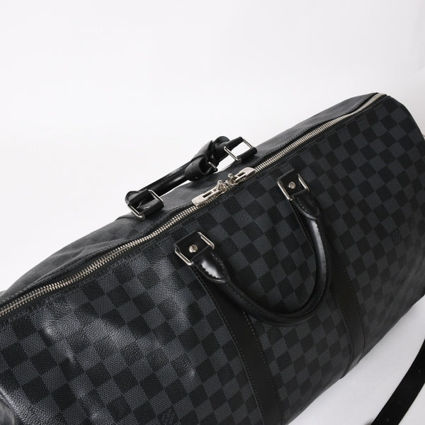 Very Good LOUIS VUITTON Keepall Bandouliere 55 Boston Bag Damier Graphite Black N41413 Used 4a004350