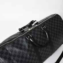 Load image into Gallery viewer, 極美品 ルイヴィトン LOUIS VUITTON キーポル バンドリエール 55 ボストンバッグ ダミエ グラフィット ブラック N41413 中古 4a004350