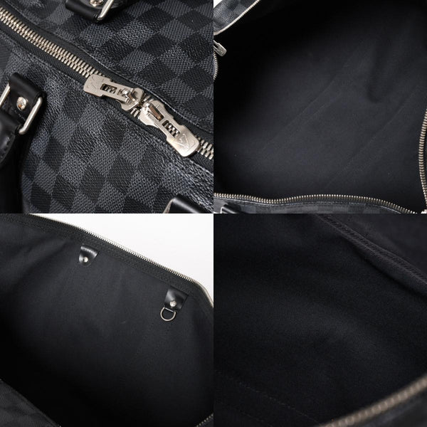 Very Good LOUIS VUITTON Keepall Bandouliere 55 Boston Bag Damier Graphite Black N41413 Used 4a004350
