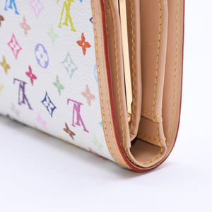 Very Good Condition LOUIS VUITTON Portefeuille Viennois Bifold Wallet M92987 Monogram Multicolor White Takashi Murakami Used 4a004393