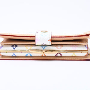 Very Good Condition LOUIS VUITTON Portefeuille Viennois Bifold Wallet M92987 Monogram Multicolor White Takashi Murakami Used 4a004393