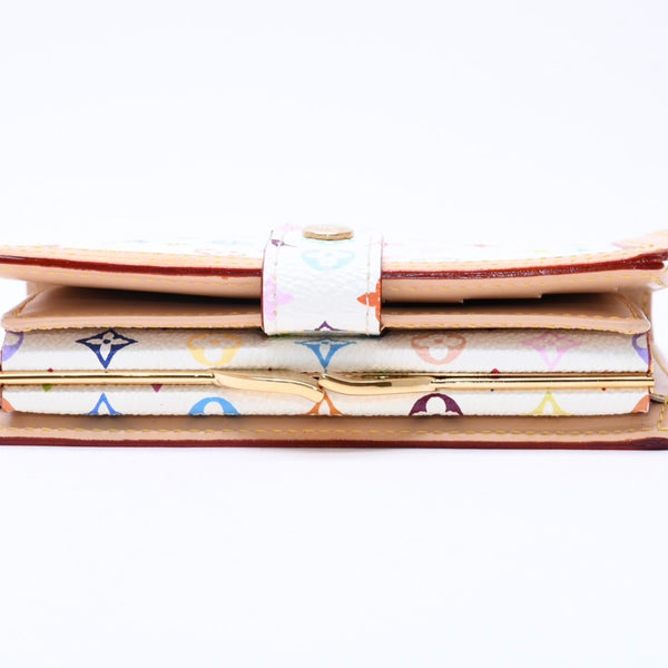 Very Good Condition LOUIS VUITTON Portefeuille Viennois Bifold Wallet M92987 Monogram Multicolor White Takashi Murakami Used 4a004393