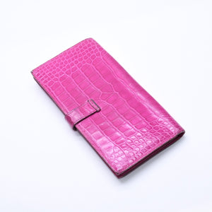 HERMES Hermes Long Wallet Bearn Soufflé ◻Q stamp, Rose Purple, Gold hardware, Rose Scheherazade, Excellent condition, Used, 4a004381