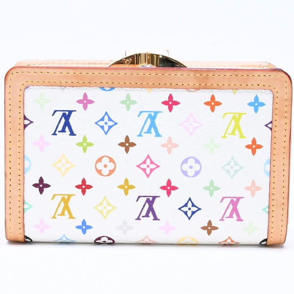 Very Good Condition LOUIS VUITTON Portefeuille Viennois Bifold Wallet M92987 Monogram Multicolor White Takashi Murakami Used 4a004393