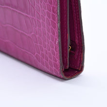 Load image into Gallery viewer, HERMES エルメス 長財布 べアンスフレ ◻︎Q刻印 ローズパープル ゴールド金具 ローズシェヘラザード 美品 中古 4a004381