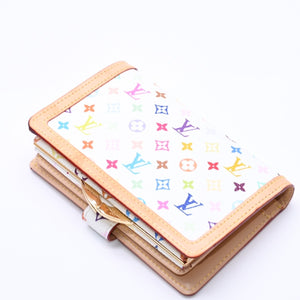 Very Good Condition LOUIS VUITTON Portefeuille Viennois Bifold Wallet M92987 Monogram Multicolor White Takashi Murakami Used 4a004393